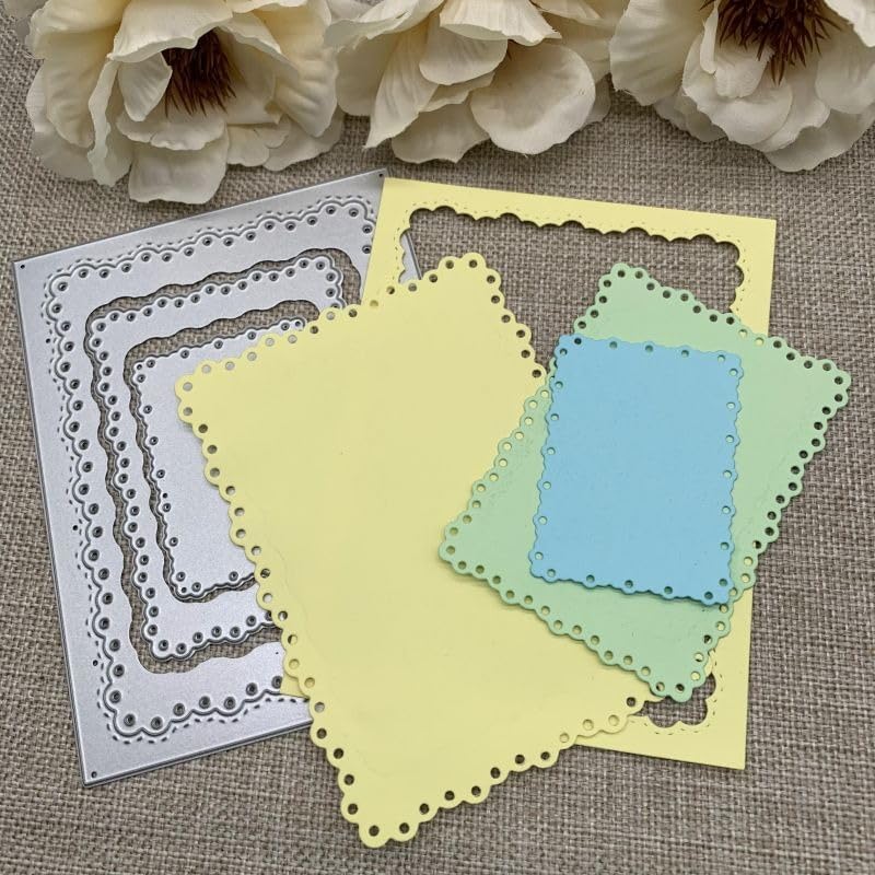 Lapoo Flowers Metal Cutting Die for Scrapbooking - Durable, Cut Stencils for DIY Scrapbook Photo Album Decorative Paper Card, Card Making Supplies, Embossing (Multiple Polka-Dot Boxes 5.2 x 4 in) - Image 1
